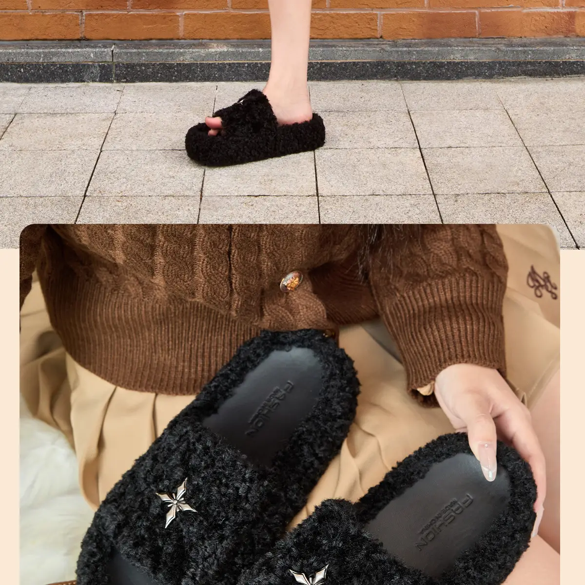 Women's Furry Plush Slippers Winter Indoor Shoes — feature 11