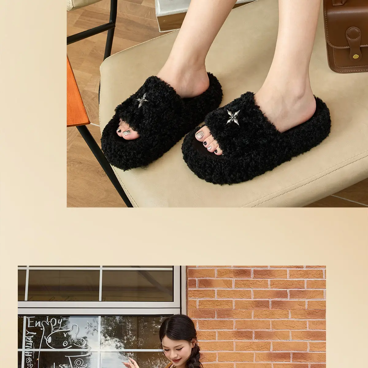 Women's Furry Plush Slippers Winter Indoor Shoes — feature 18