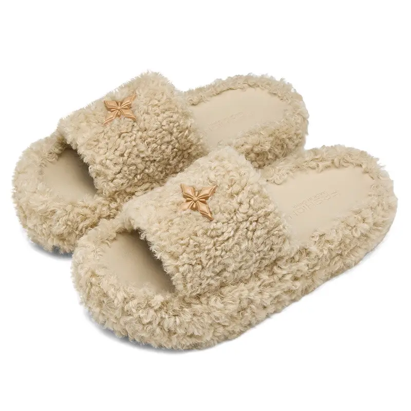Women's Furry Plush Slippers Winter Indoor Shoes - Image 2