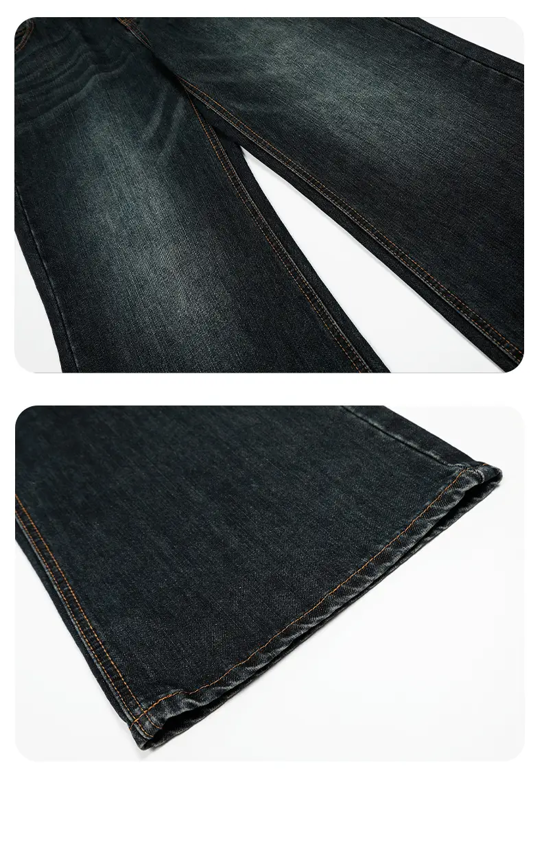 Yongfang American Retro Flared Jeans Dark Blue Men Women — feature 16