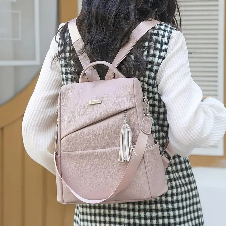 Light Blue Korean Style Anti-Theft Cross-Border Backpack - Image 6