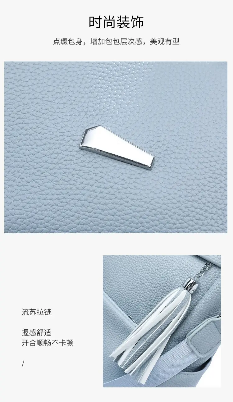 Light Blue Korean Style Anti-Theft Cross-Border Backpack — feature 12