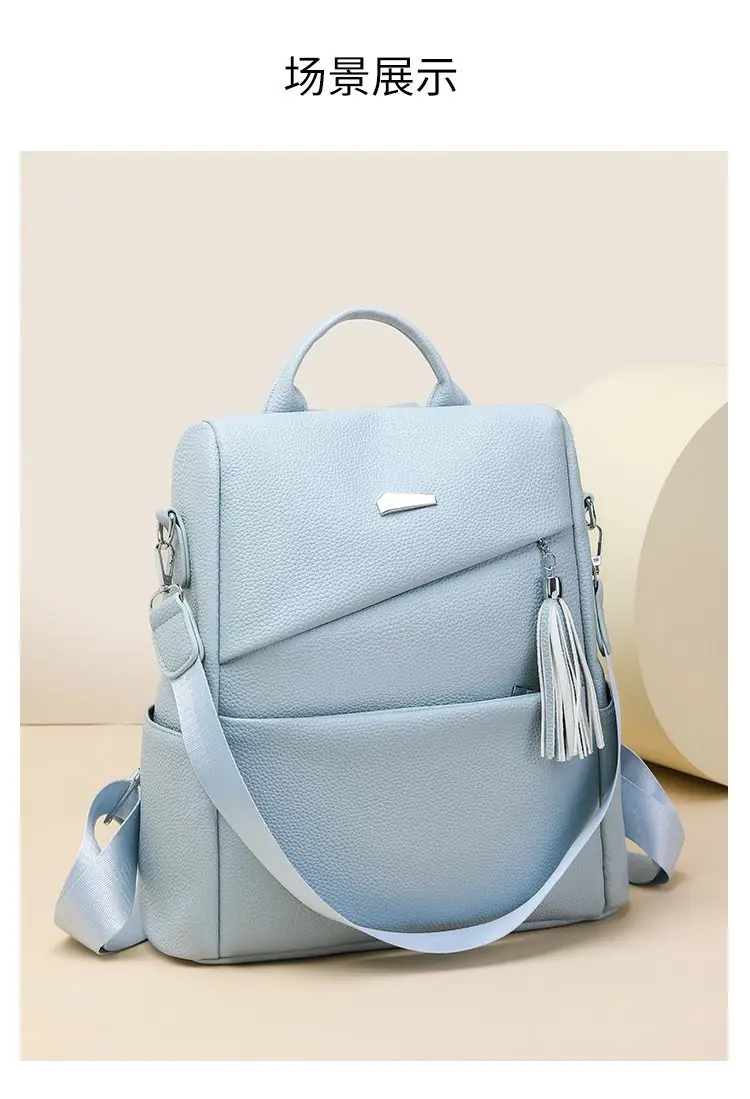 Light Blue Korean Style Anti-Theft Cross-Border Backpack — feature 14