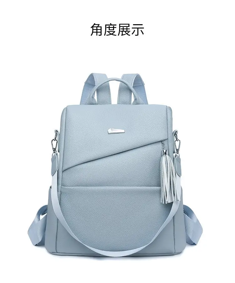 Light Blue Korean Style Anti-Theft Cross-Border Backpack — feature 17
