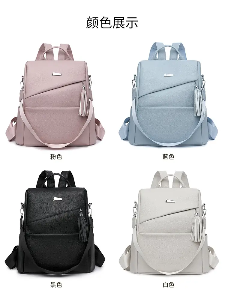 Light Blue Korean Style Anti-Theft Cross-Border Backpack — feature 5