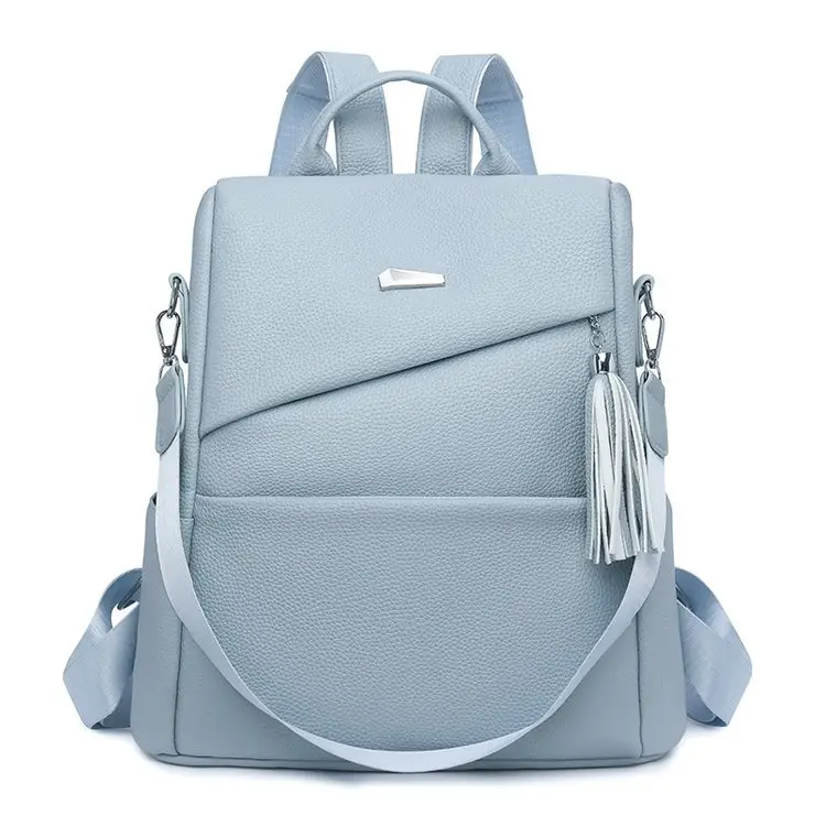 Light Blue Korean Style Anti-Theft Cross-Border Backpack - Image 4
