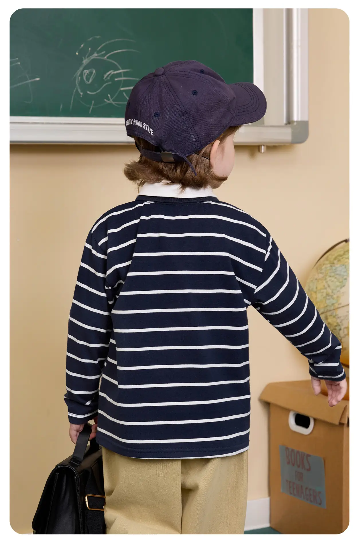 Boys' Striped Polo Shirt Long Sleeve Spring Outfit — feature 14