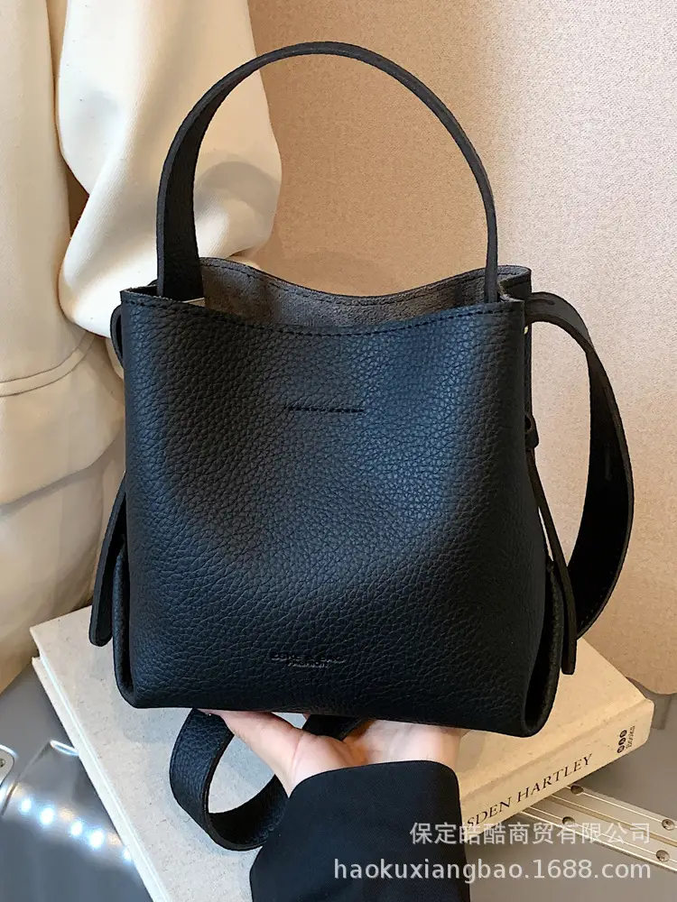 Retro Brown Leather Bucket Bag for Women 2025 - Image 3
