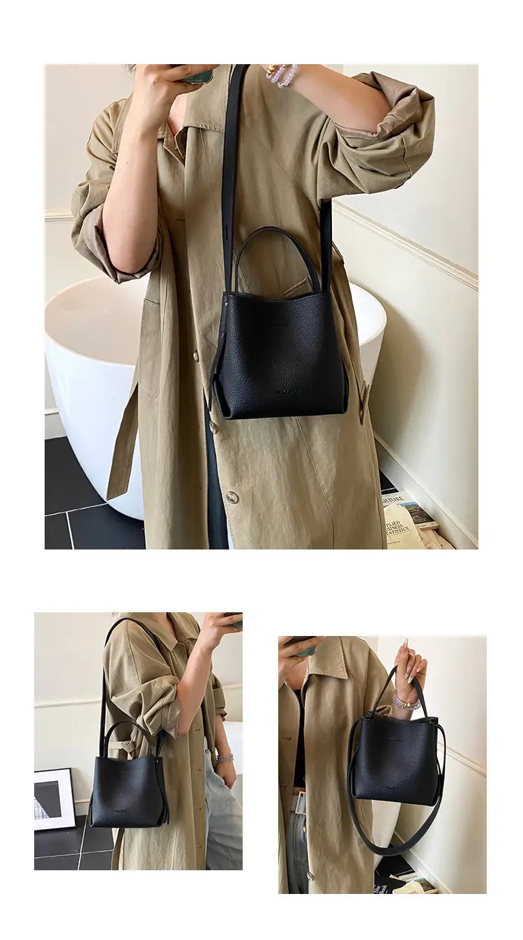 Retro Brown Leather Bucket Bag for Women 2025 — feature 10