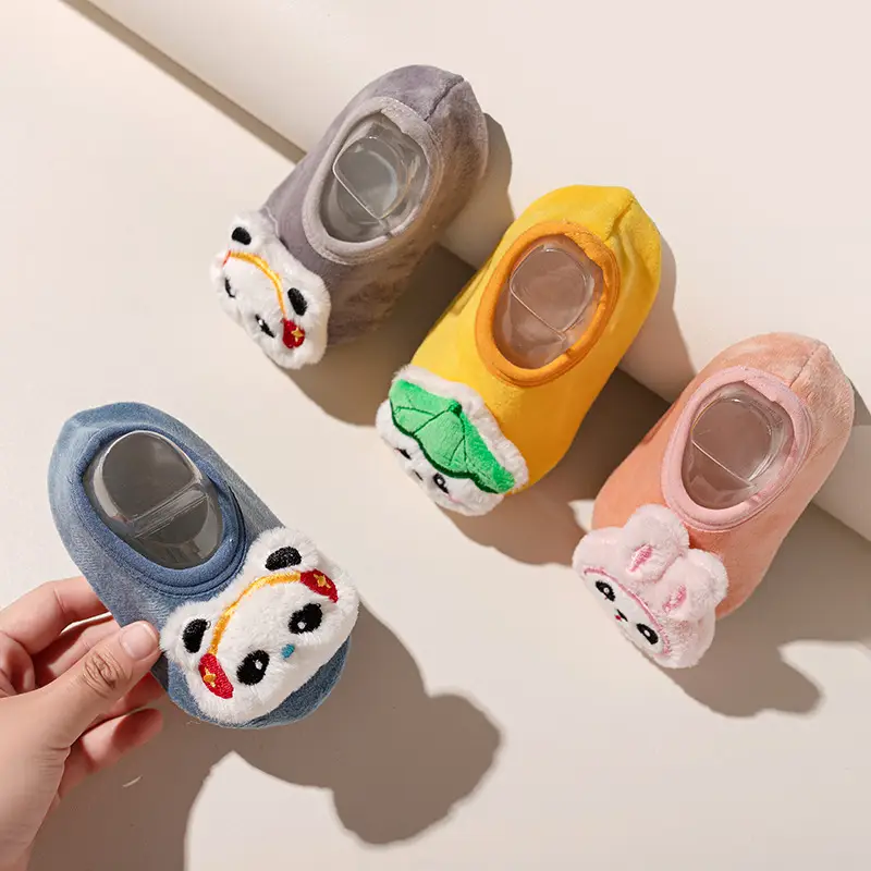 2025 New Baby Non-Slip Floor Socks Autumn Winter Infant Cartoon Silver Fox Velvet Toddler Socks Children's Home Soft-Soled Shoes - Image 9