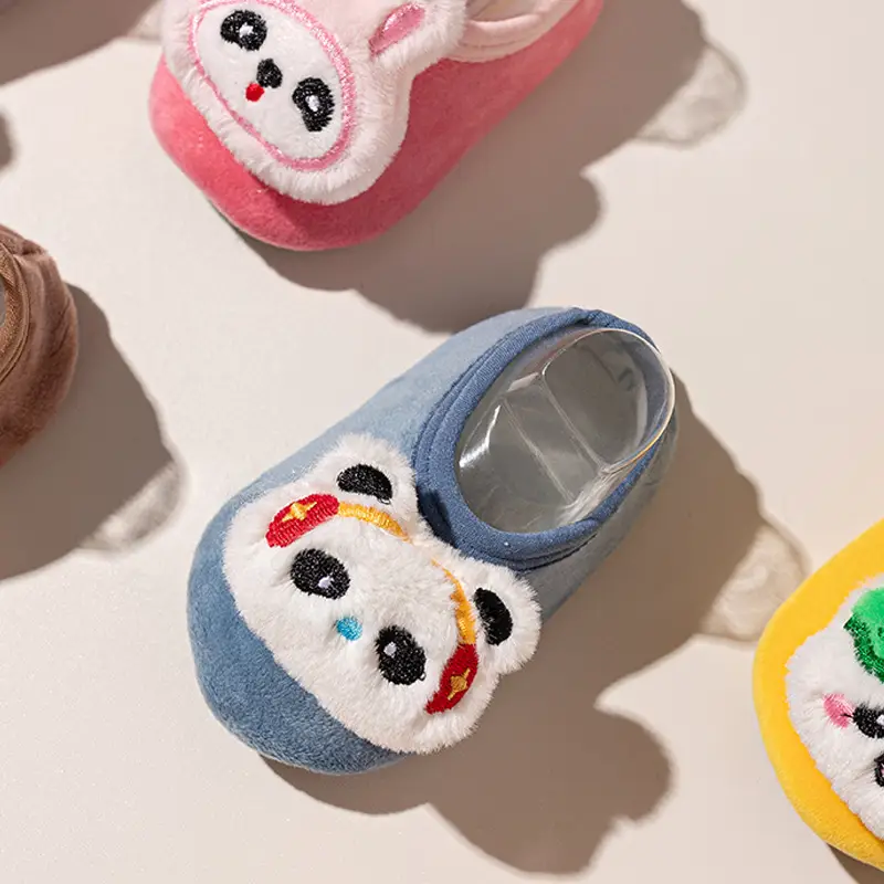 2025 New Baby Non-Slip Floor Socks Autumn Winter Infant Cartoon Silver Fox Velvet Toddler Socks Children's Home Soft-Soled Shoes - Image 10