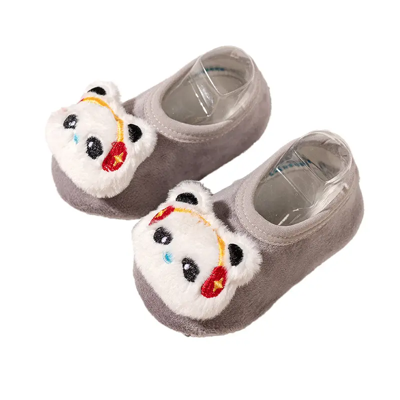 2025 New Baby Non-Slip Floor Socks Autumn Winter Infant Cartoon Silver Fox Velvet Toddler Socks Children's Home Soft-Soled Shoes - Image 11