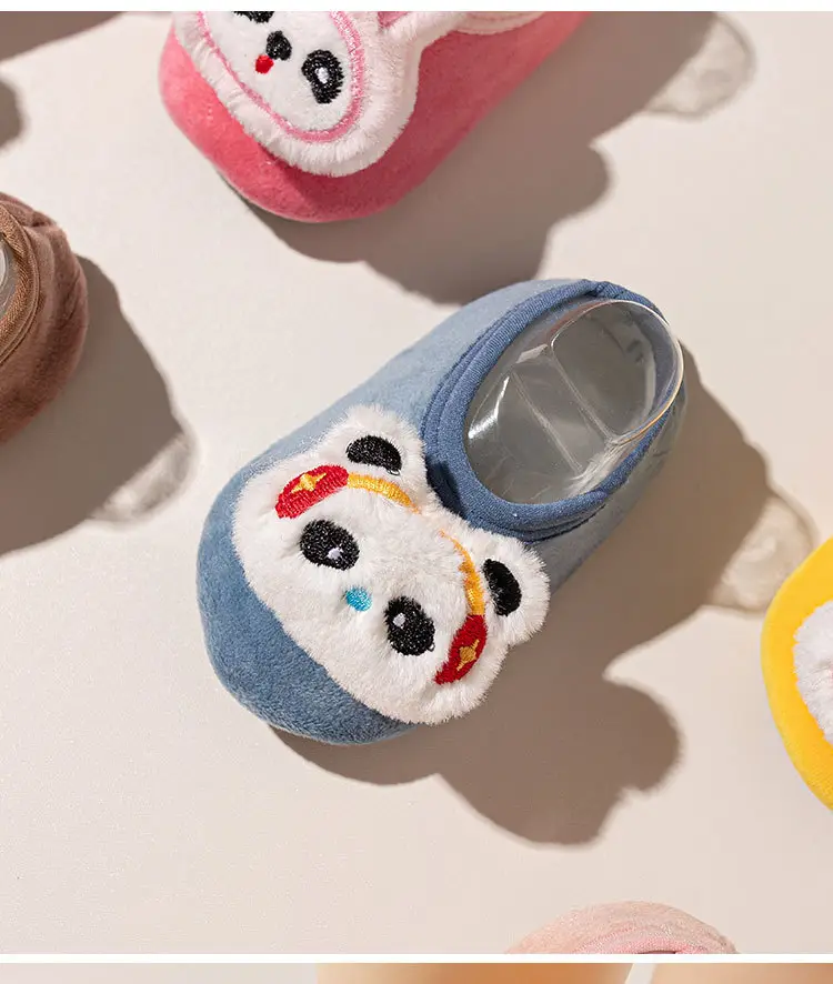 2025 New Baby Non-Slip Floor Socks Autumn Winter Infant Cartoon Silver Fox Velvet Toddler Socks Children's Home Soft-Soled Shoes β feature 12