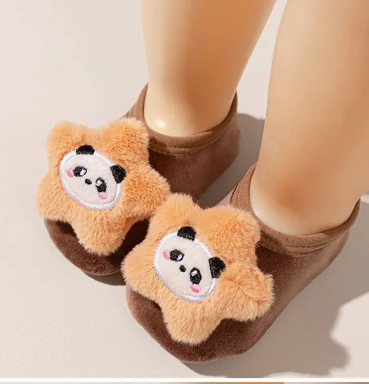 2025 New Baby Non-Slip Floor Socks Autumn Winter Infant Cartoon Silver Fox Velvet Toddler Socks Children's Home Soft-Soled Shoes β feature 13
