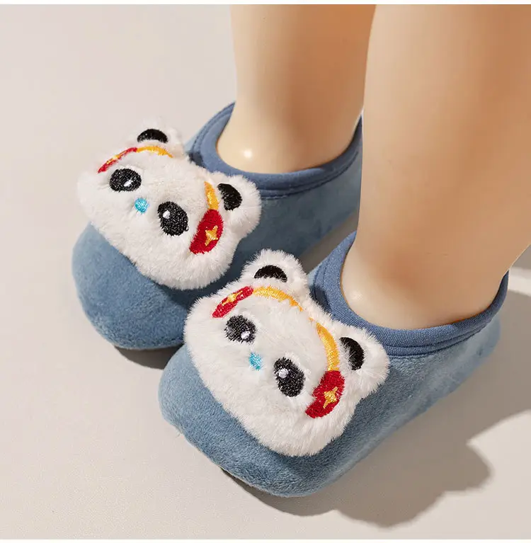 2025 New Baby Non-Slip Floor Socks Autumn Winter Infant Cartoon Silver Fox Velvet Toddler Socks Children's Home Soft-Soled Shoes β feature 16