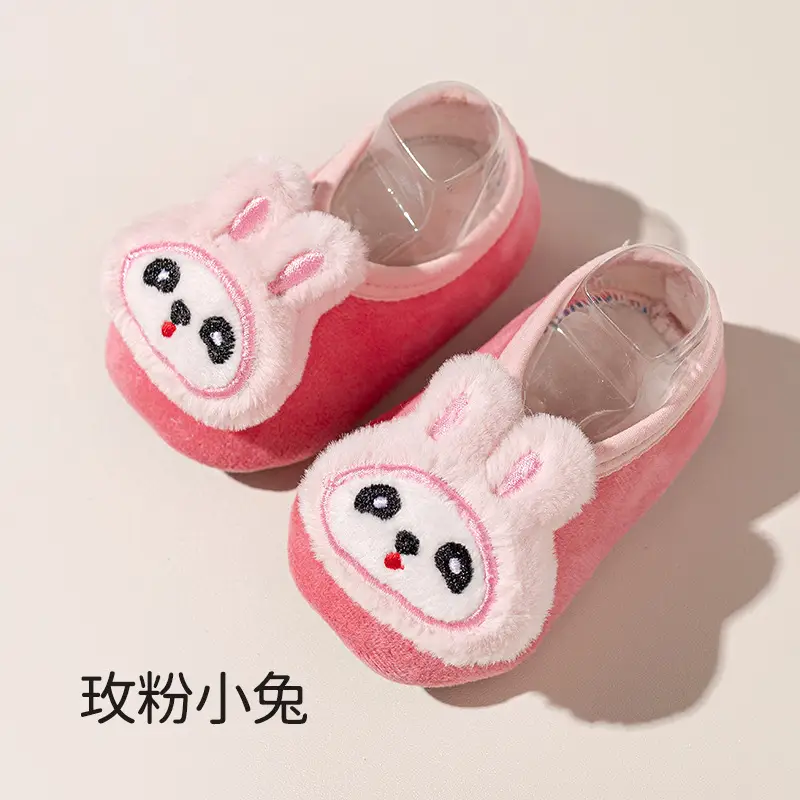 2025 New Baby Non-Slip Floor Socks Autumn Winter Infant Cartoon Silver Fox Velvet Toddler Socks Children's Home Soft-Soled Shoes - Image 2
