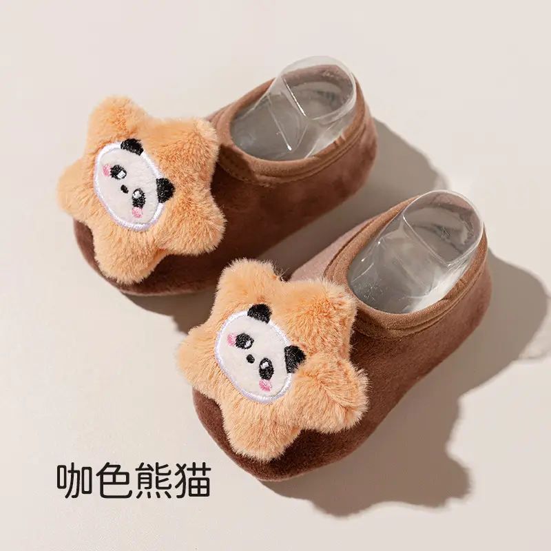 2025 New Baby Non-Slip Floor Socks Autumn Winter Infant Cartoon Silver Fox Velvet Toddler Socks Children's Home Soft-Soled Shoes - Image 6