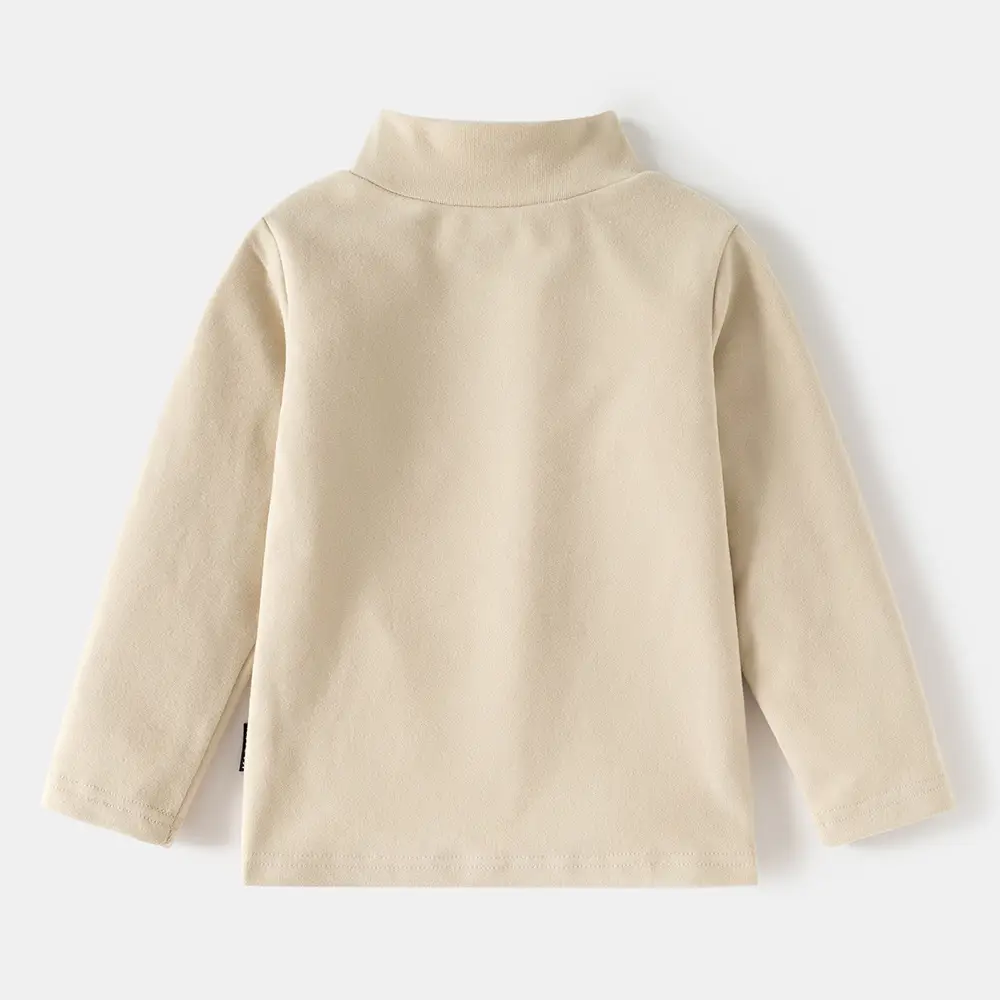 Boys Printed Half Turtleneck Long Sleeve T-Shirt Beige — feature 5