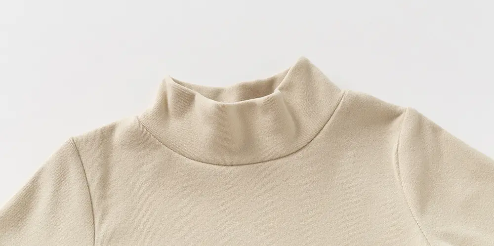Boys Printed Half Turtleneck Long Sleeve T-Shirt Beige — feature 7