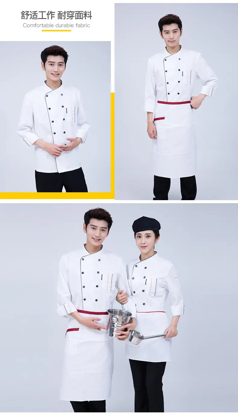 Men & Women Peaked Chef Hats Black Red — feature 10