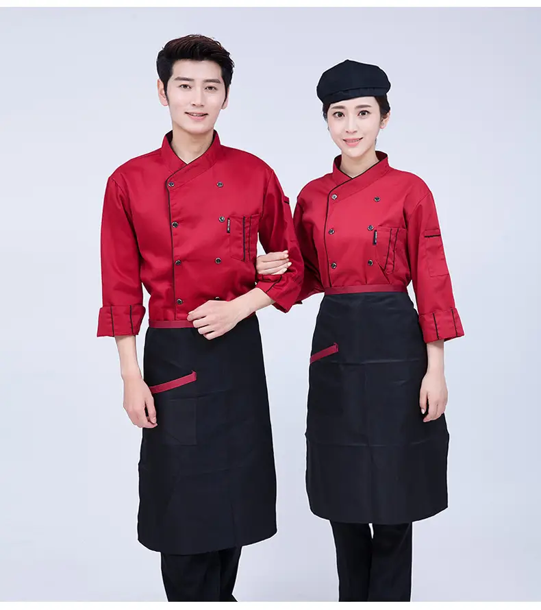Men & Women Peaked Chef Hats Black Red — feature 11