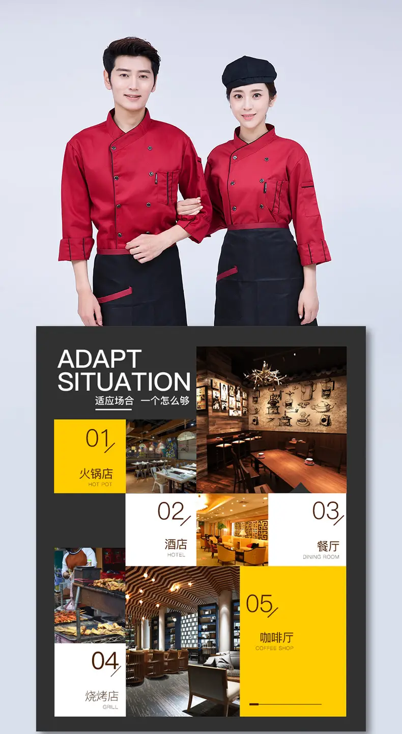 Men & Women Peaked Chef Hats Black Red — feature 6