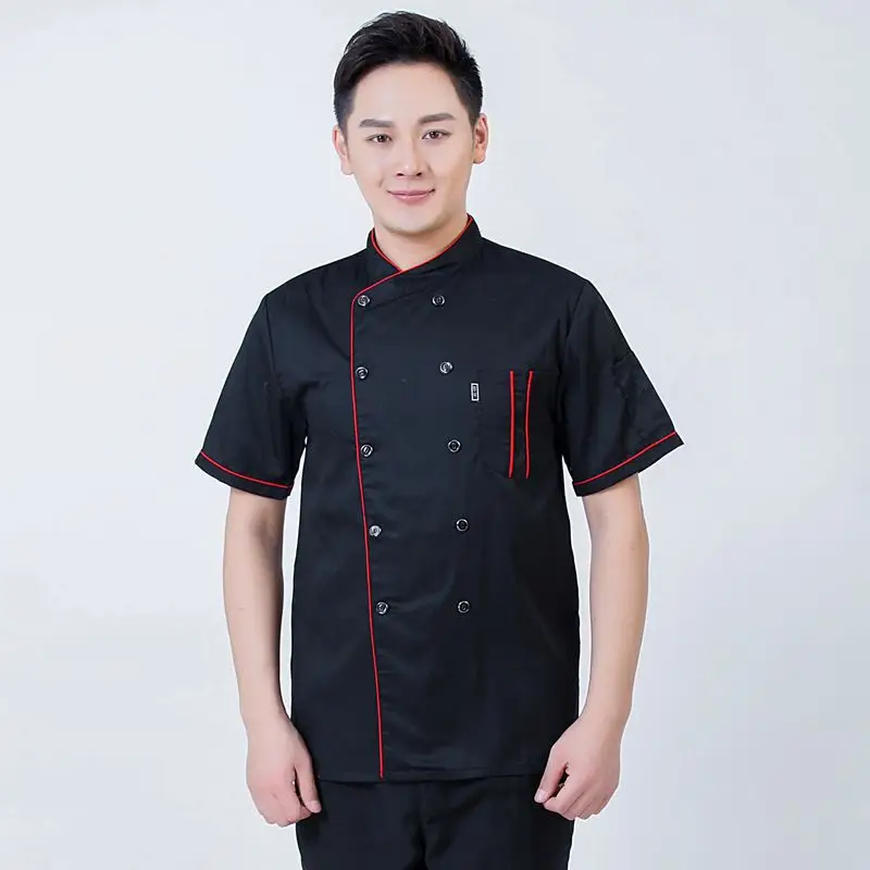 Men & Women Peaked Chef Hats Black Red