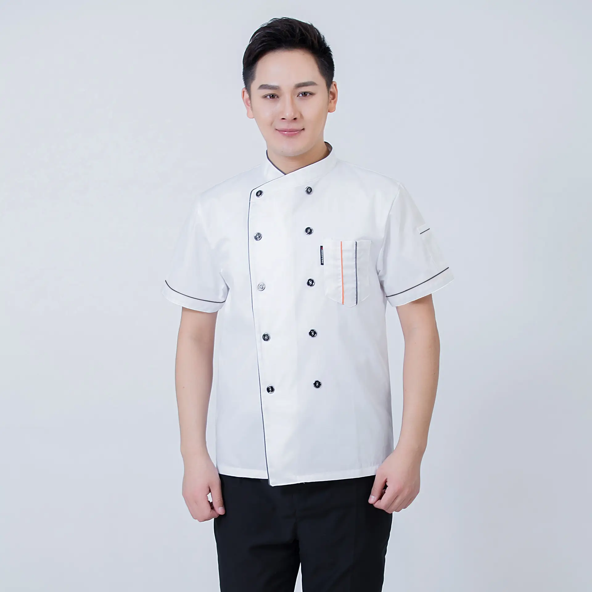 Men & Women Peaked Chef Hats Black Red