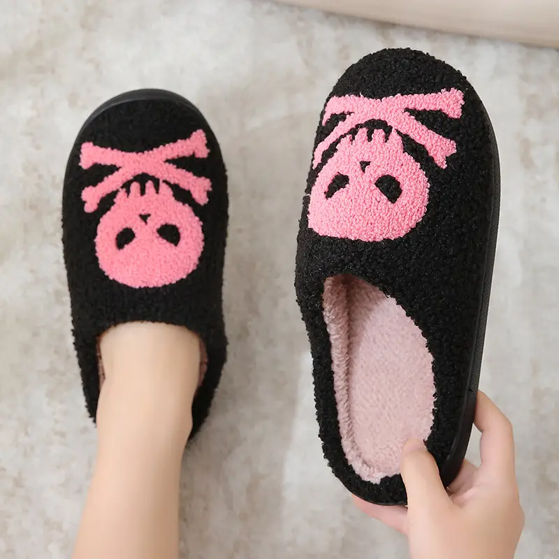 Cross-Border New Halloween Skull Cartoon Warm Winter Cotton Slippers for Men and Women Couples Home Indoor Cotton Slippers