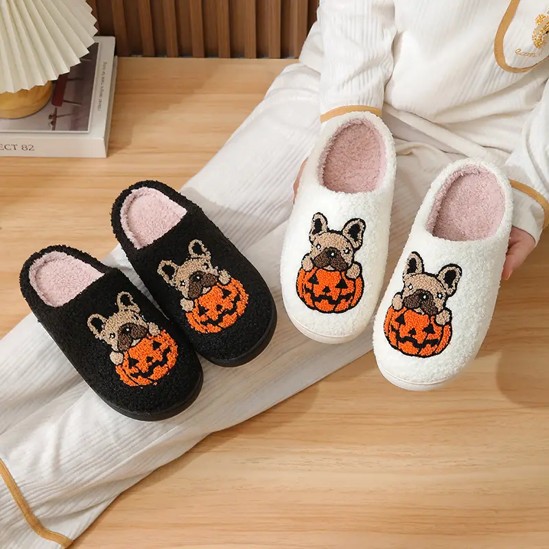 Cross-Border New Halloween Pumpkin Cartoon Warm Winter Cotton Slippers for Men and Women Couples Home Indoor Cotton Slippers