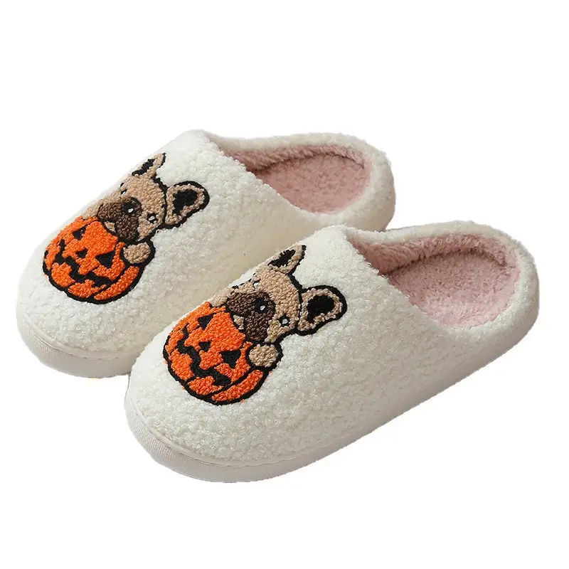 Cross-Border New Halloween Pumpkin Cartoon Warm Winter Cotton Slippers for Men and Women Couples Home Indoor Cotton Slippers