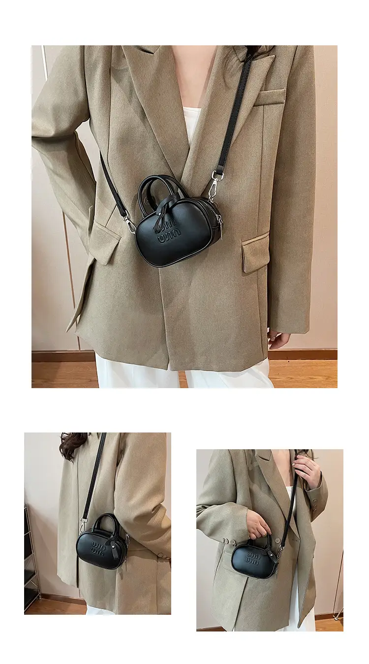 Women's Brown Leather Shoulder Bag with Zipper Closure — feature 13