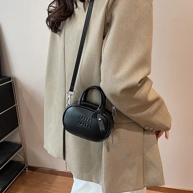 Women's Brown Leather Shoulder Bag with Zipper Closure — feature 21