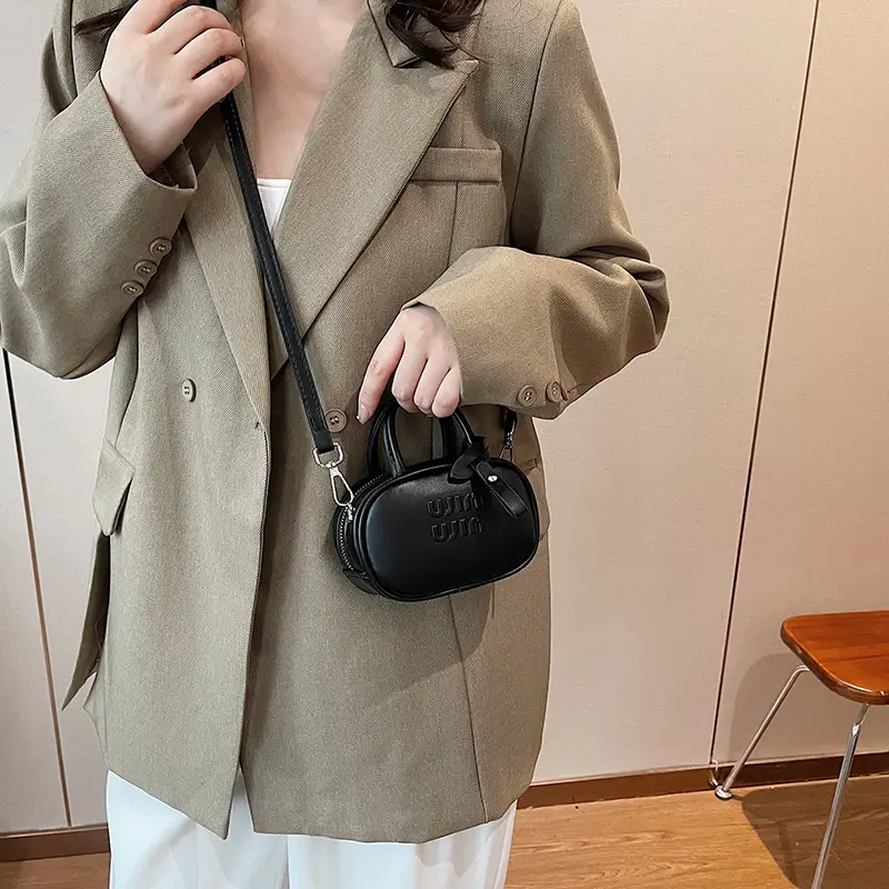 Women's Brown Leather Shoulder Bag with Zipper Closure — feature 22