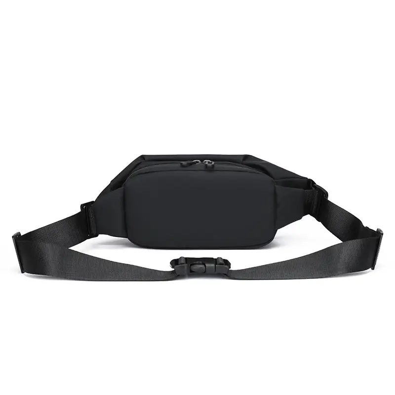 Men's Crossbody Leather Chest Bag Black Business Travel - Image 7