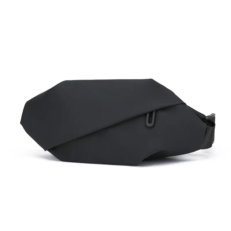 Men's Crossbody Leather Chest Bag Black Business Travel - Image 9