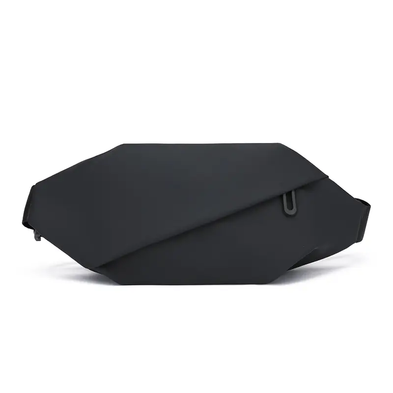 Men's Crossbody Leather Chest Bag Black Business Travel - Image 2