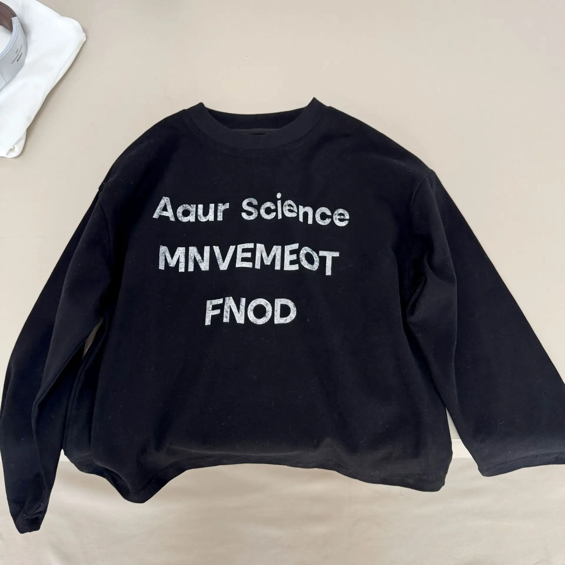 Boys' Black Long Sleeve Sweatshirt with "Aur Science" Print - Image 2