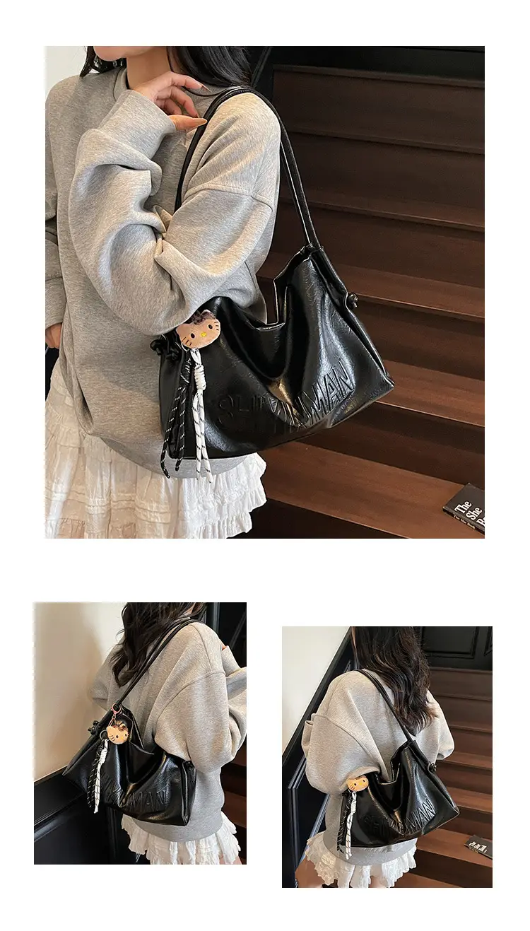 Stylish Brown Crossbody Bag with Cute Charm — feature 13