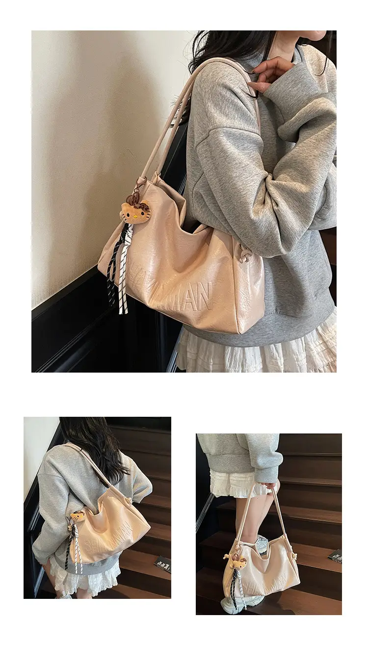 Stylish Brown Crossbody Bag with Cute Charm — feature 14