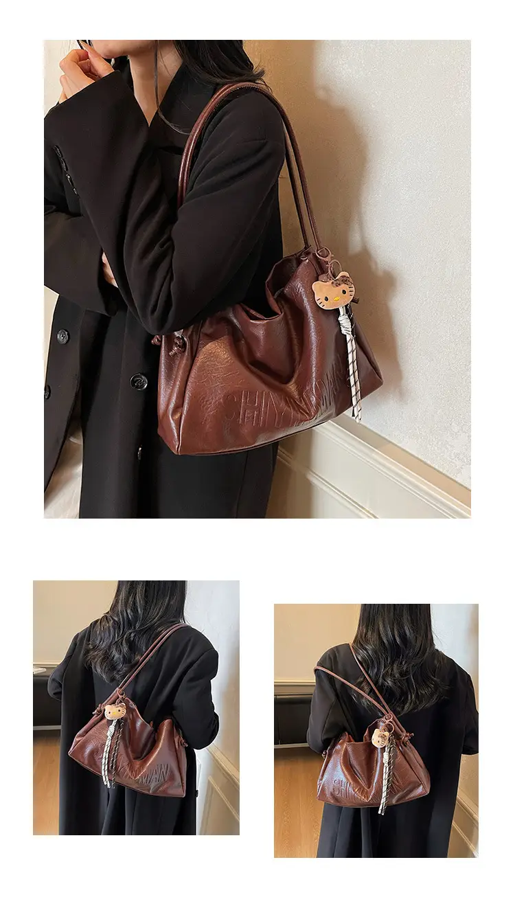 Stylish Brown Crossbody Bag with Cute Charm — feature 15