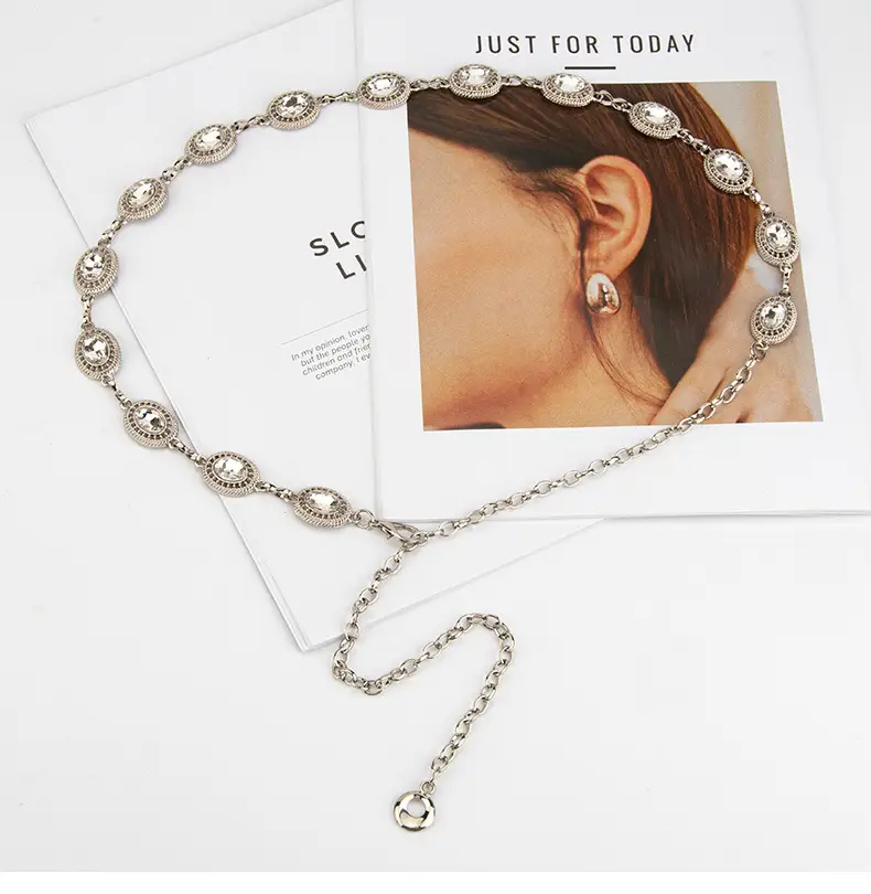 Silver Rhinestone Crossbody Chain for Women — feature 5