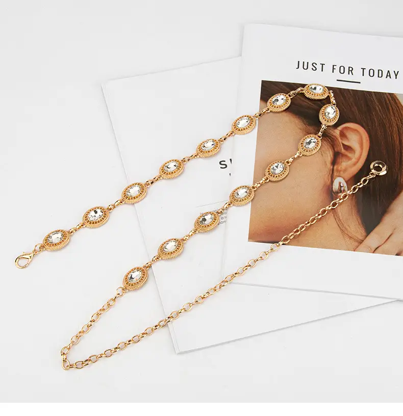 Silver Rhinestone Crossbody Chain for Women — feature 7