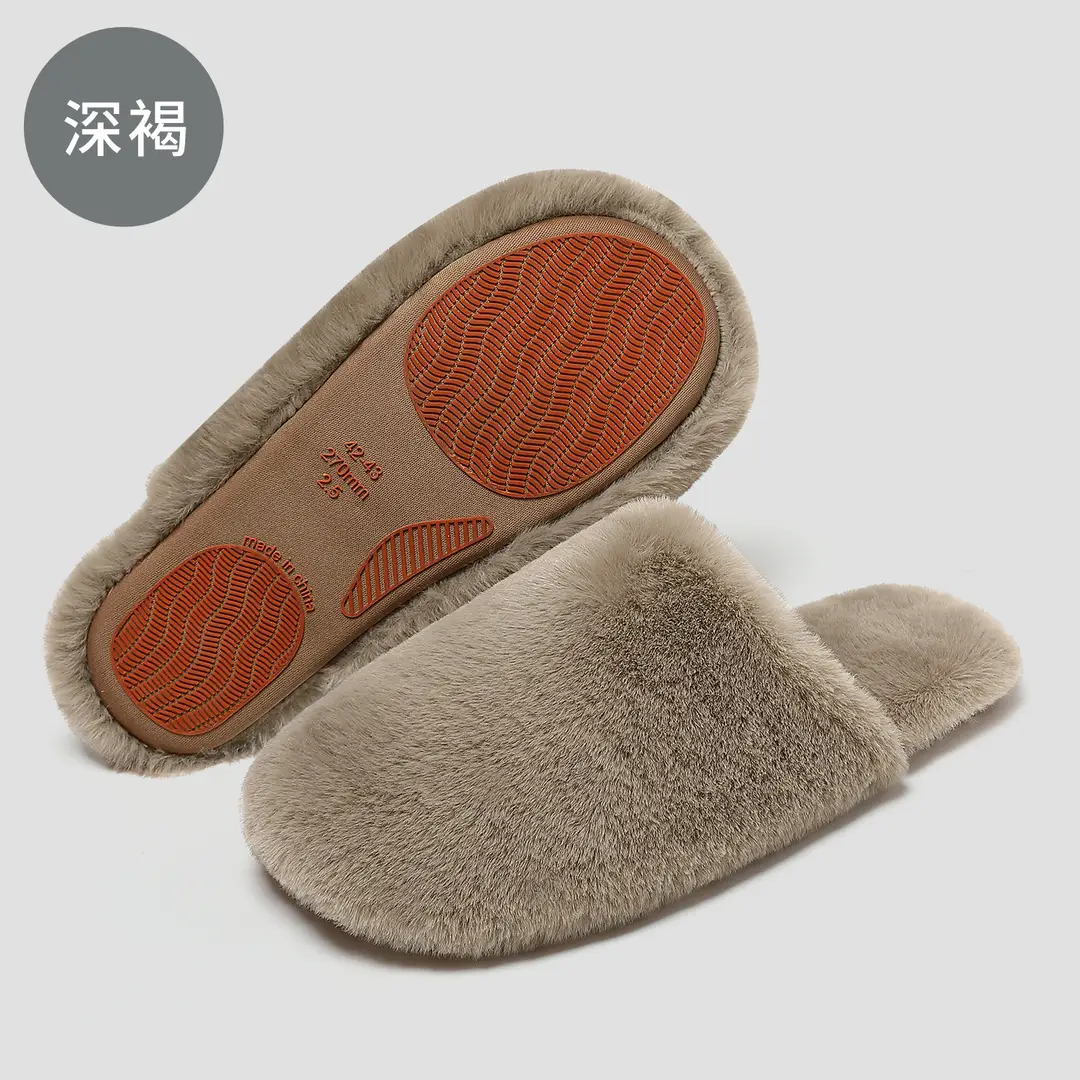 Home Cotton Slippers for Women Autumn and Winter Indoor Plush Warm Couple Home Soft Bottom Non-Slip Furry Slippers for Men Wholesale