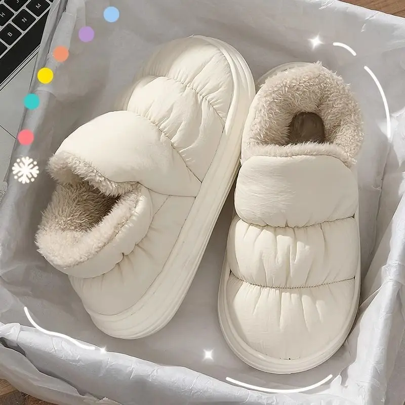 Women Winter Warm Cotton Slippers Brown Non-Slip - Image 12