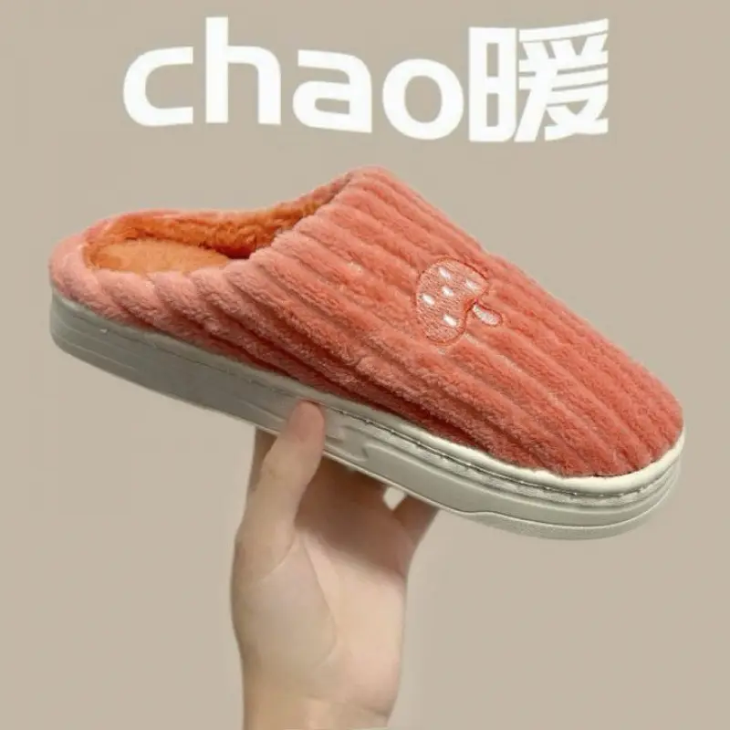 Women Winter Warm Cotton Slippers Brown Non-Slip - Image 10