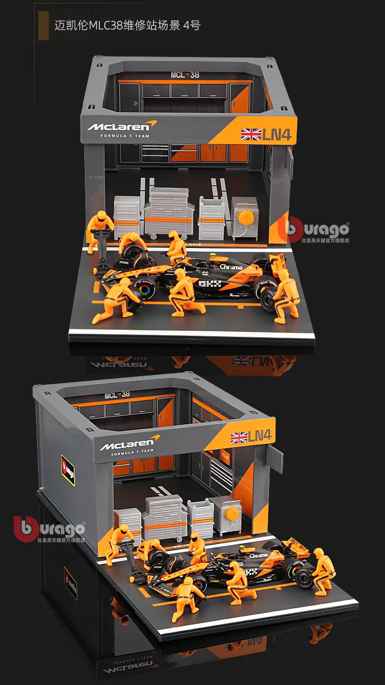 Bimeigao F1 Maintenance Station P Room Model 1:43 Racing Tire Changing Scene Red Bull Mercedes-Benz Mclaren Ferrari — feature 9