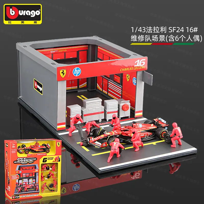 Bimeigao F1 Maintenance Station P Room Model 1:43 Racing Tire Changing Scene Red Bull Mercedes-Benz Mclaren Ferrari