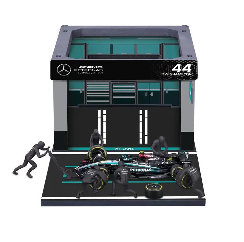 Bimeigao F1 Maintenance Station P Room Model 1:43 Racing Tire Changing Scene Red Bull Mercedes-Benz Mclaren Ferrari