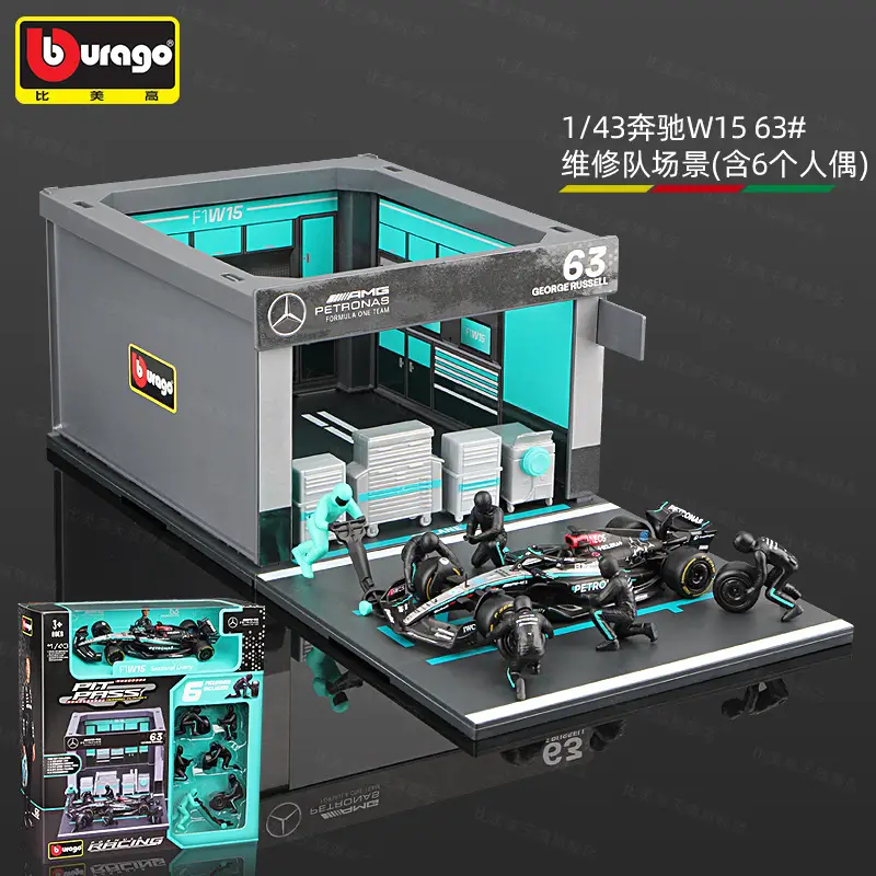 Bimeigao F1 Maintenance Station P Room Model 1:43 Racing Tire Changing Scene Red Bull Mercedes-Benz Mclaren Ferrari